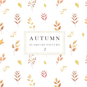 Foglie di autunno carta digitale, foglie secche autunnali fiori carta digitale, modello senza cuciture jpg, carta digitale acquerello