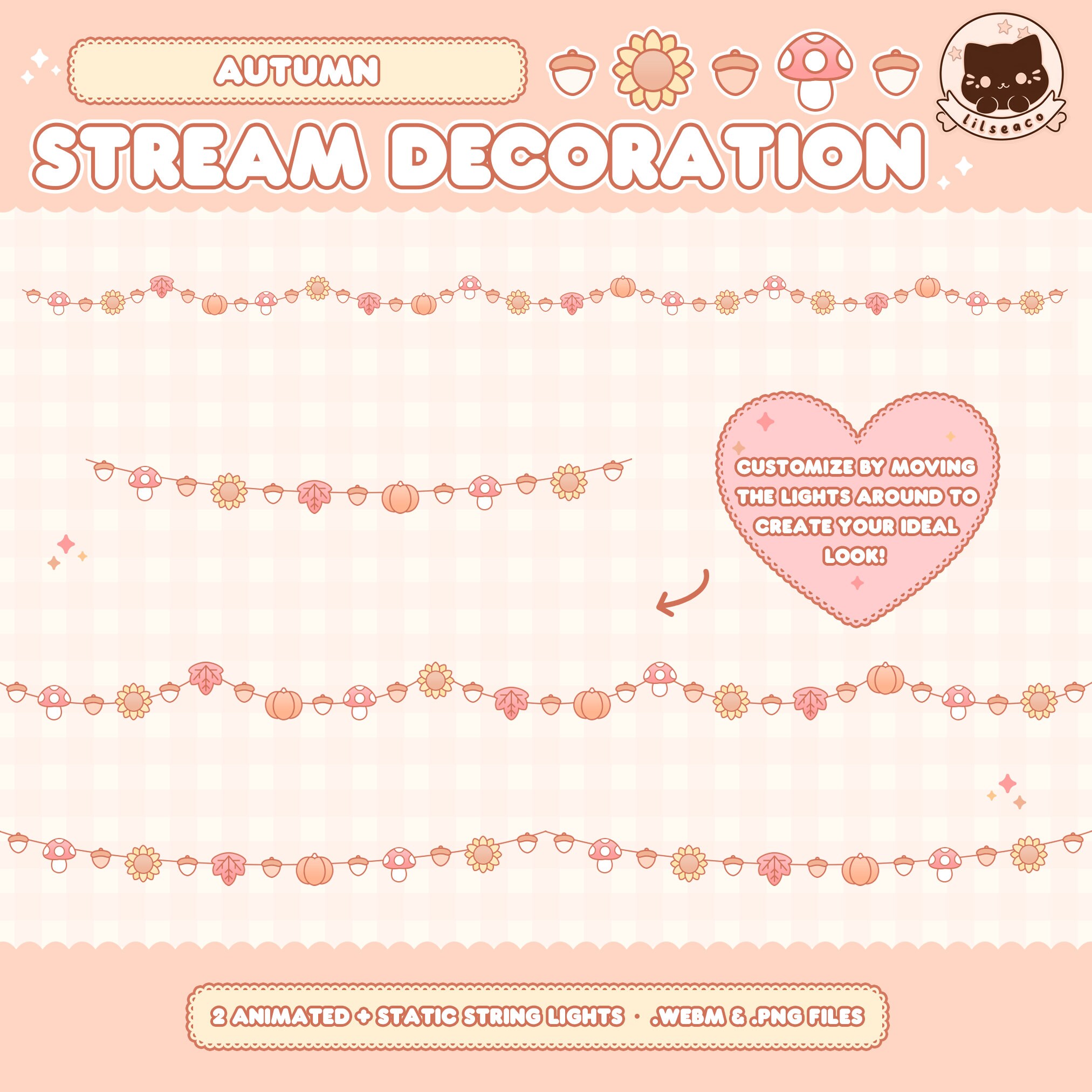 Animated Autumn String Light Overlay, Twitch, Fall, Cozy, Fairy Lights ...