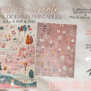Kids Rugs - Print and Create- Printable Dollhouse Rugs - Diorama Props ...