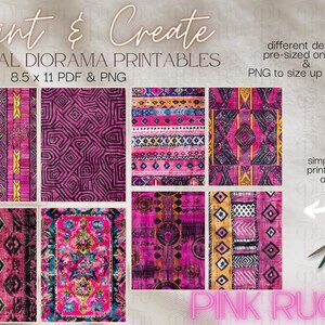 Pink Rug 2d Pink Rugs - Print and Create- Printable Dollhouse Rugs - Diorama Props ...