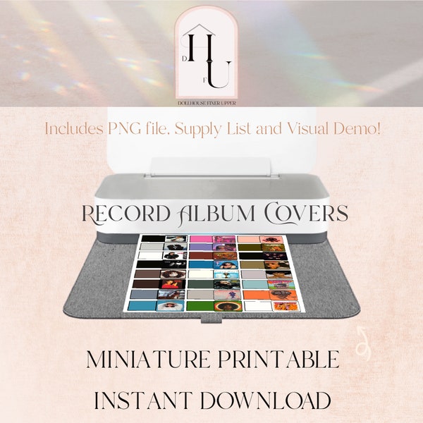 Couvertures d'albums de disques miniatures - DOLLHOUSE Printables - INSTANT DIGITAL Download