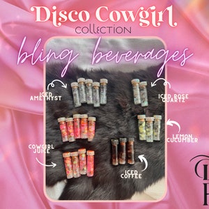 Disco Cowgirl Collection- 1:6 Glass Bling Beverages - Doll Decor