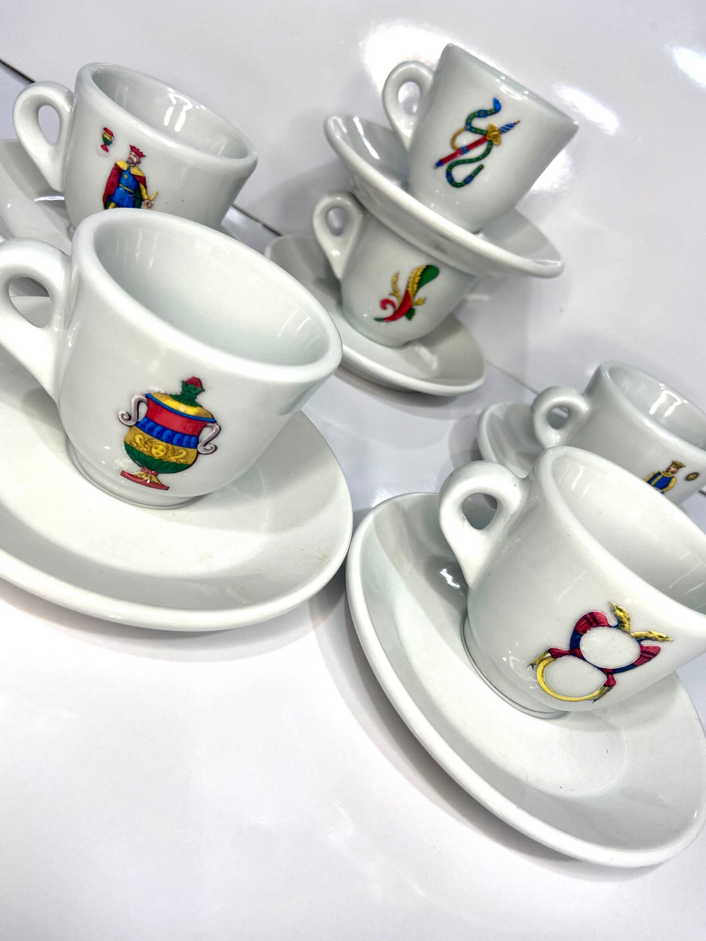Italian Playing Cards Espresso Cups Etsy Canada