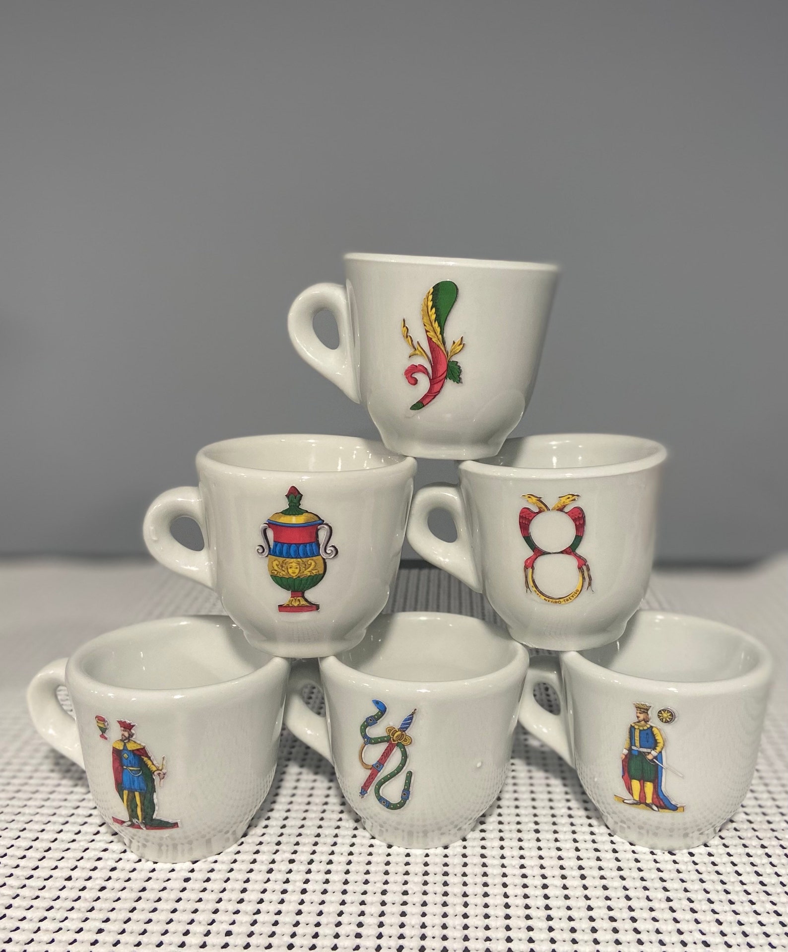 Italian Playing Cards Espresso Cups Etsy