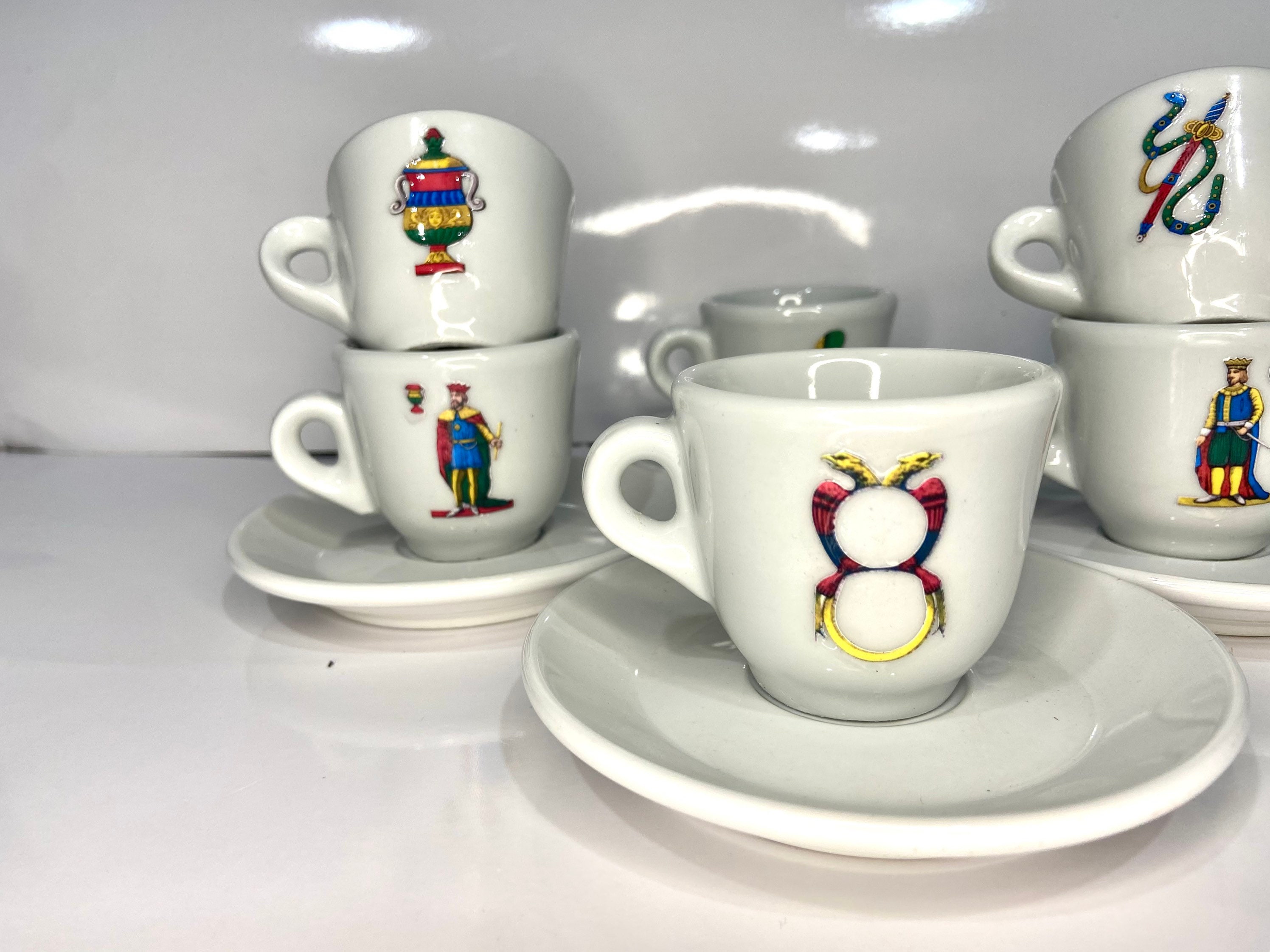 Italian Playing Cards Espresso Cups Etsy
