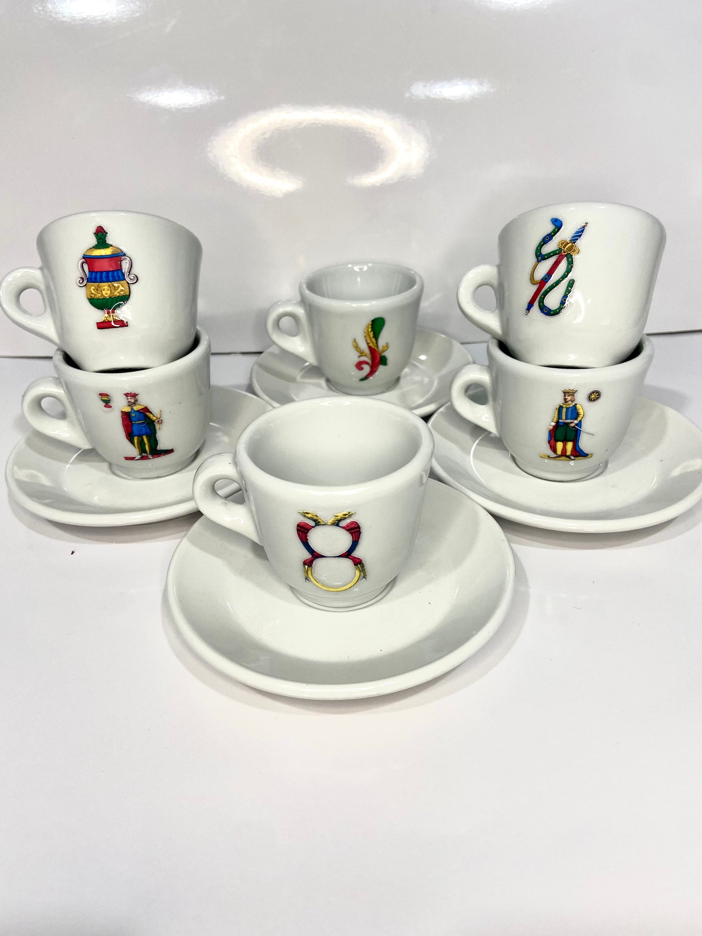 Italian Playing Cards Espresso Cups Etsy