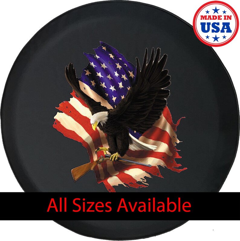 American Flag Patriot Eagle Spare Tire Cover for Jeep Camper Etsy