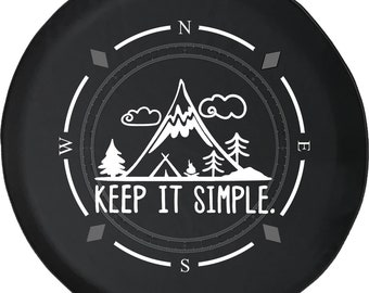 Camping Compass Spare Tire Cover: Adventure Camper, SUV