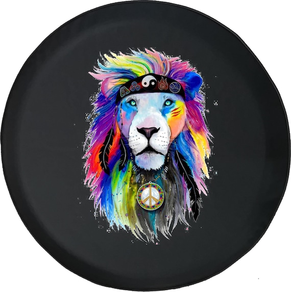 Watercolor Lion Spare Tire Cover: Colorful Camper, SUV - Etsy