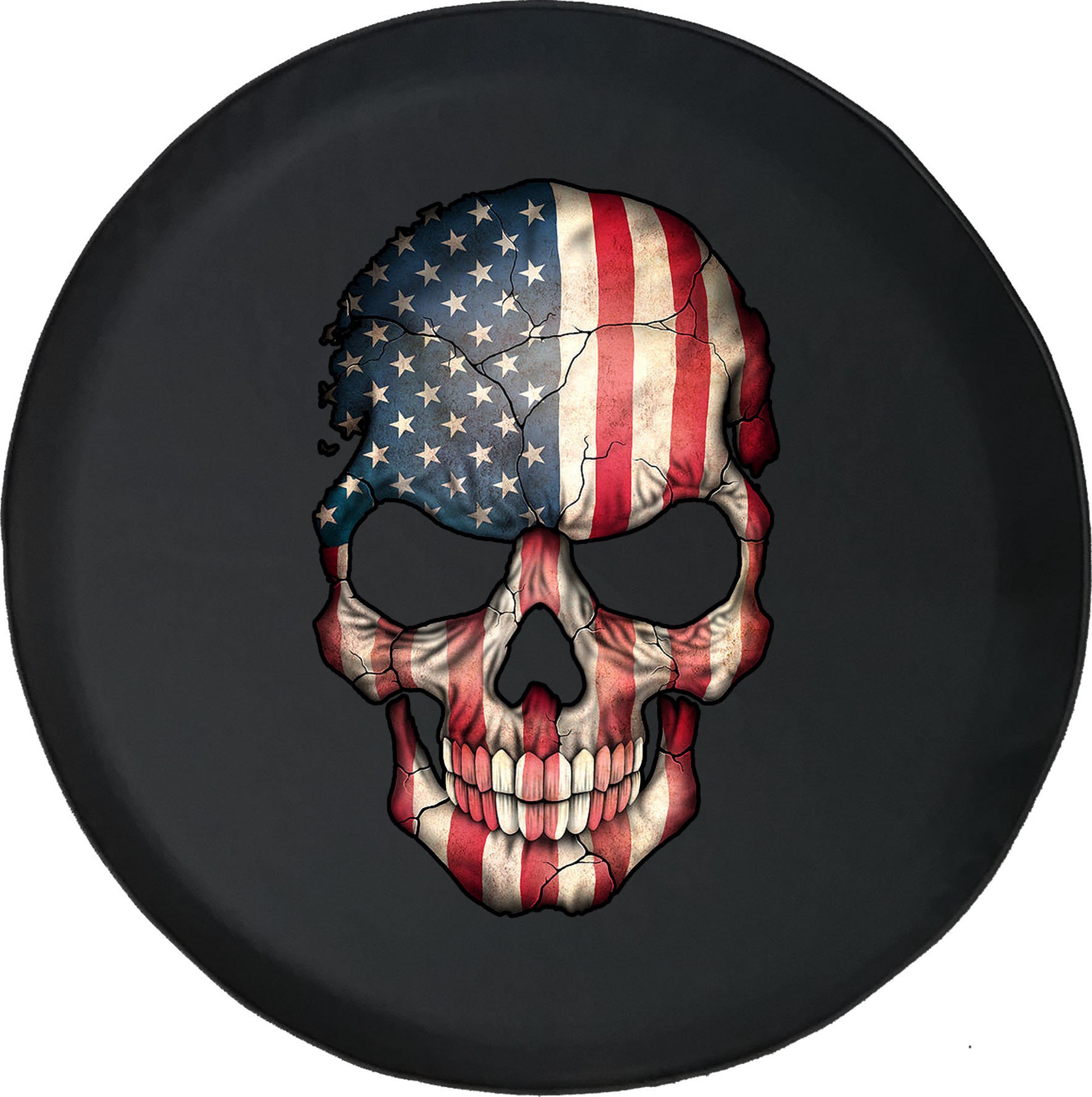 American Flag Cracked Spare Tire Cover