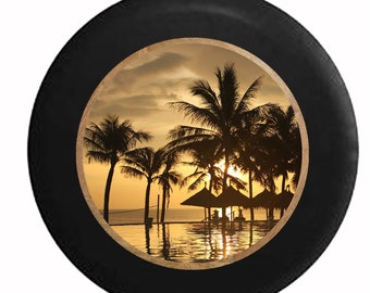 Tropical Palm Tree Spare Tire Cover: SUV, Camper