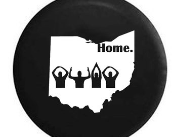 Ohio Spare Tire Cover for  Camper, SUV With or Without Backup Camera Hole
