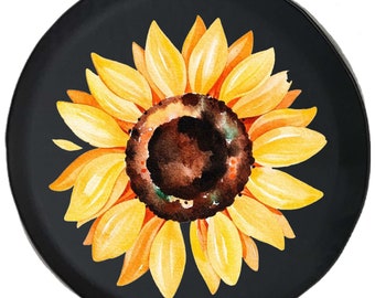 Sunflower Spare Tire Cover: SUV, Camper- With/Without Camera Hole