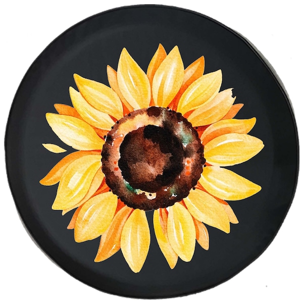 Sunflower Spare Tire Cover for Jeep, Camper, SUV With or Without Backup Camera Hole for Her