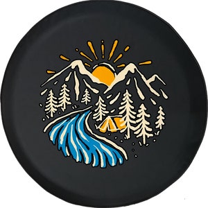 Sun Mountain Forest Scenery Explore Travel Spare Tire Cover for Jeep, Camper, SUV With or Without Backup Camera Hole for Her