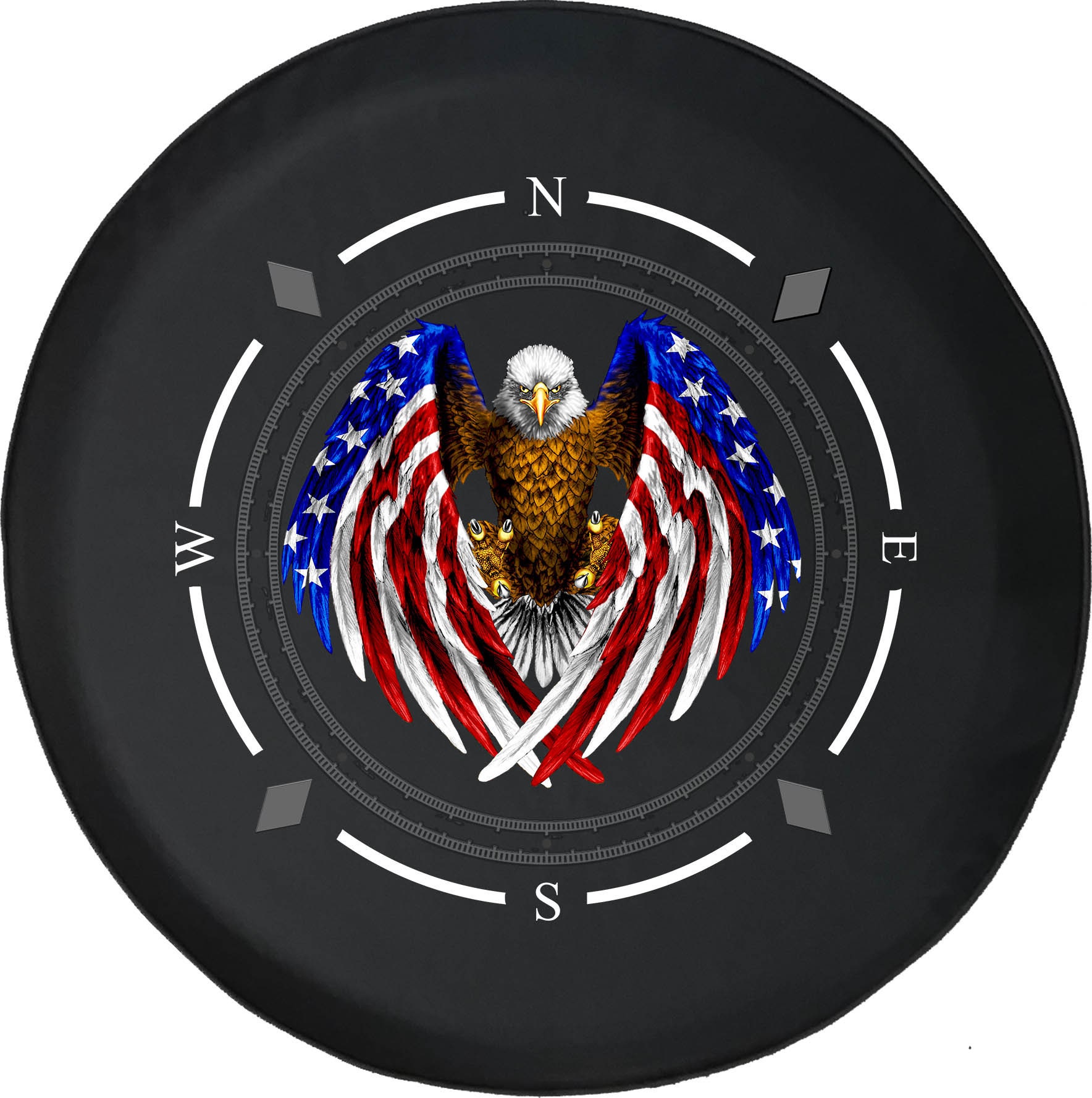Eagle Flag American USA Compass Spare Tire Cover for Jeep Etsy UK