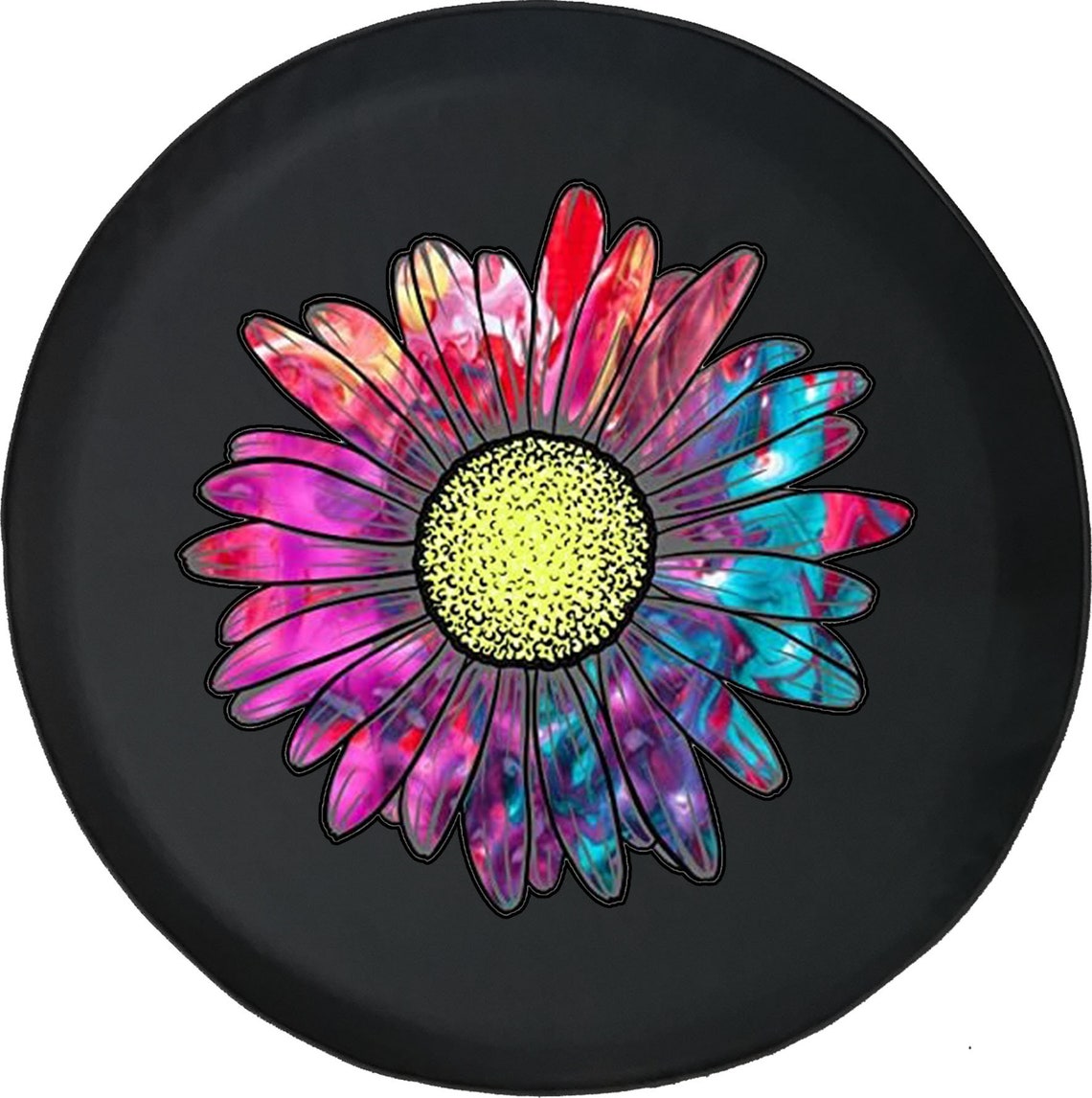 Tie Die Daisy Flower Spare Tire Cover for Jeep Camper SUV Etsy