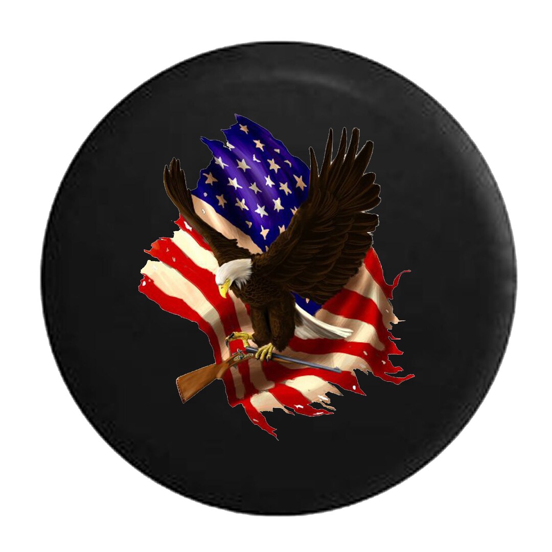 American Flag Patriot Eagle Spare Tire Cover for Jeep Camper Etsy