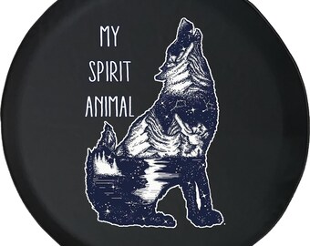 Wolf Spirit Animal Tire Cover for  Camper, SUV
