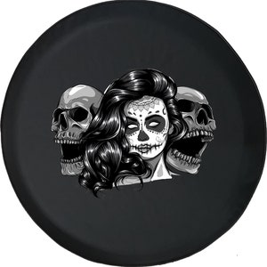 Sugar Skull Girl Tire Cover: Jeep, Camper, SUV