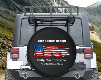 Custom Spare Tire Cover - Your Picture and Text - We Make it Happen! All Sizes - Full Color - Backup Camera or Not - Great Gift