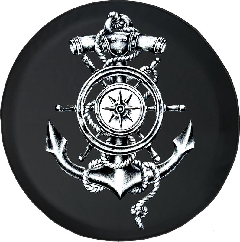 Retro Nautical Anchor Compass Spare Tire Cover for Jeep Etsy