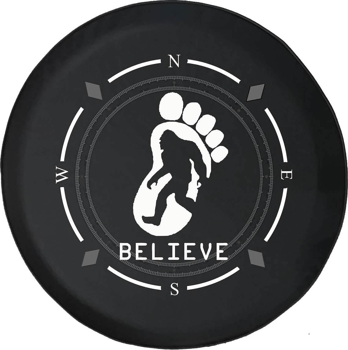 Bigfoot Believe Compass Spare Tire Cover for Jeep Camper SUV Etsy