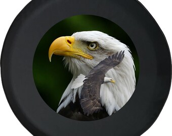 American Golden Eagle in the Moonlight Spare Tire Cover Black 33 in American Unlimited American Golden Eagle in the Moonlight Spare Tire Cover Black 33 in American Unlimited