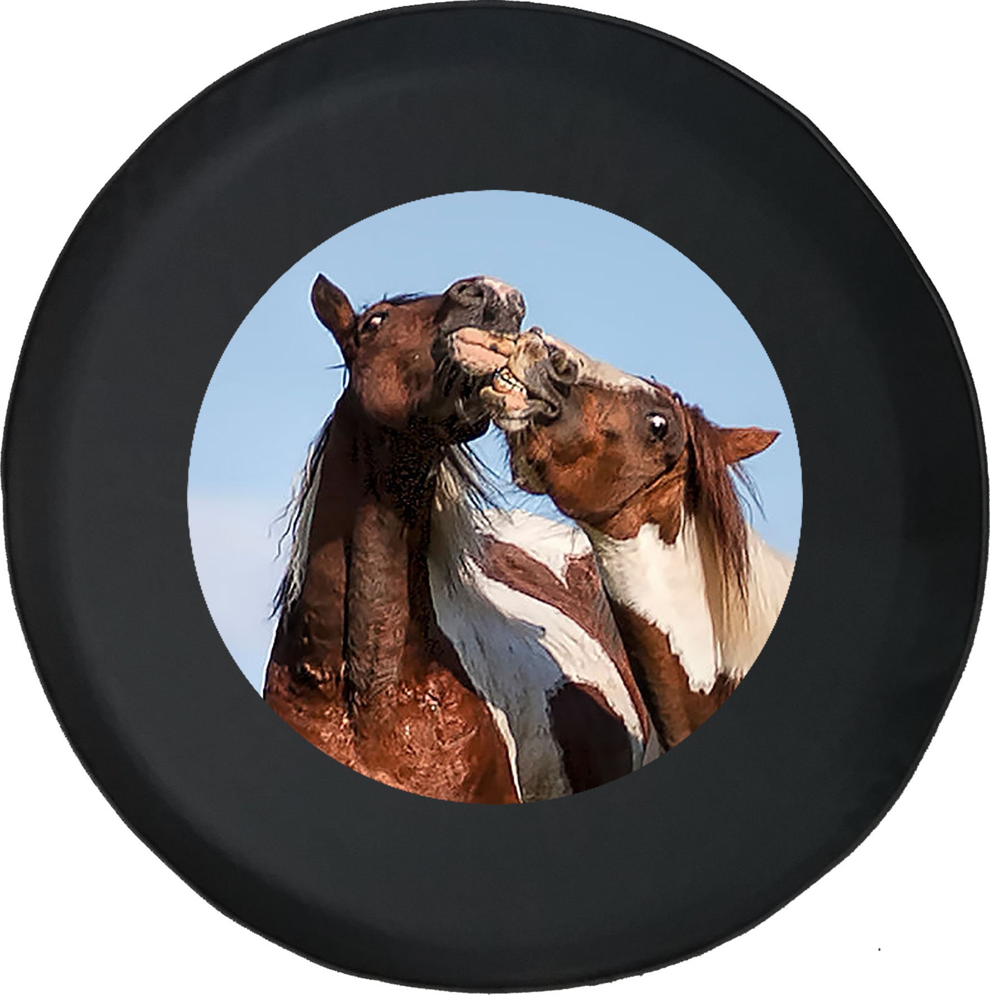 Kissing Horses Spare Tire Cover