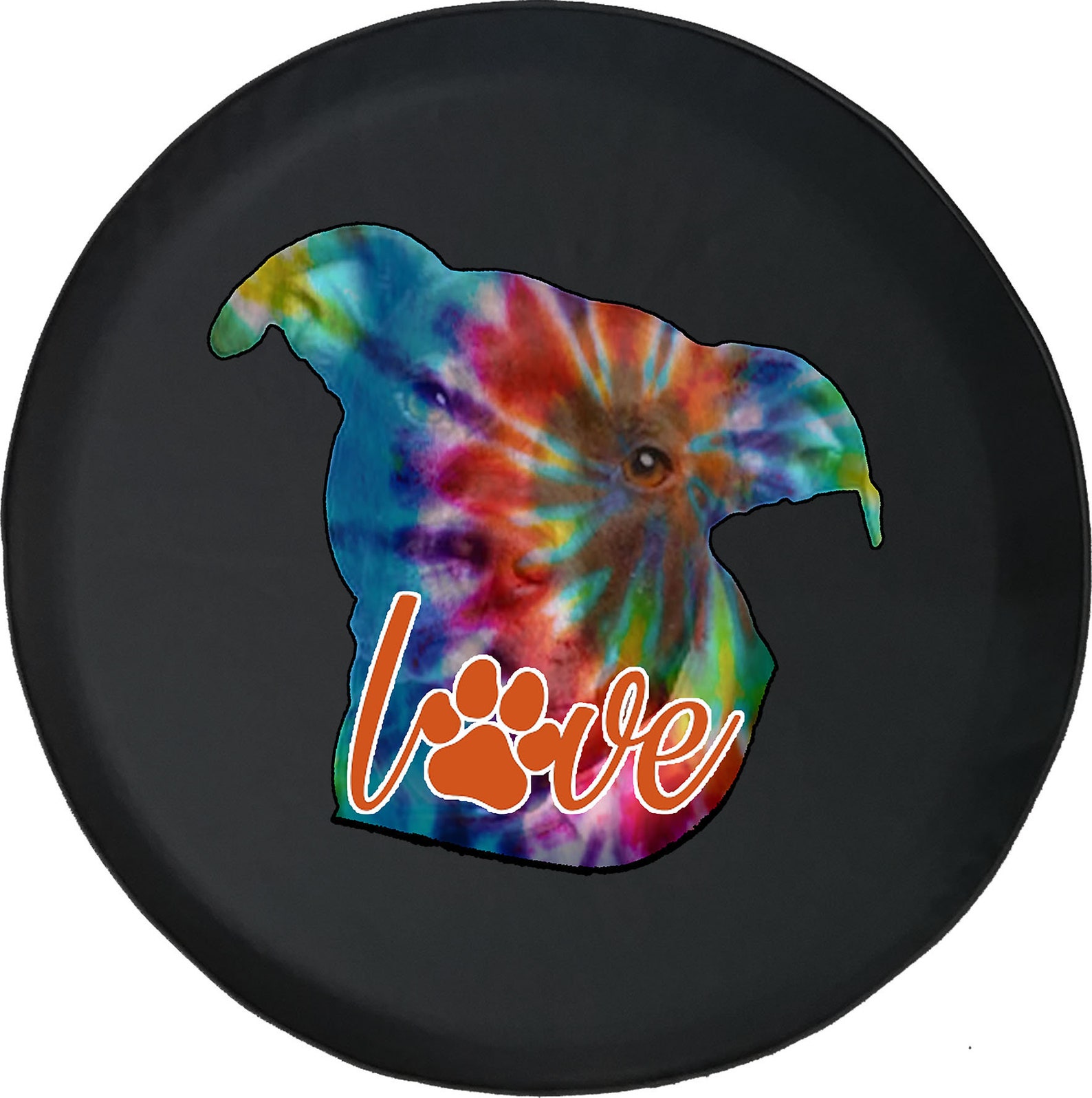 Tie Dye Pitbull Dog Spare Tire Cover for Jeep Camper SUV Etsy