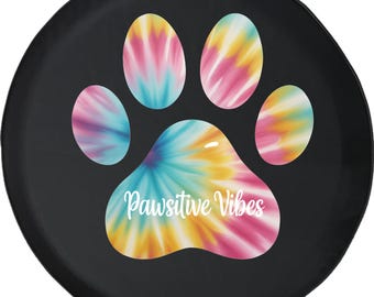 Tie Dye Dog Spare Tire Cover - Camper, SUV