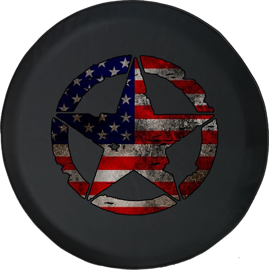 Distressed Military Star American Flag Spare Tire Cover for Etsy UK