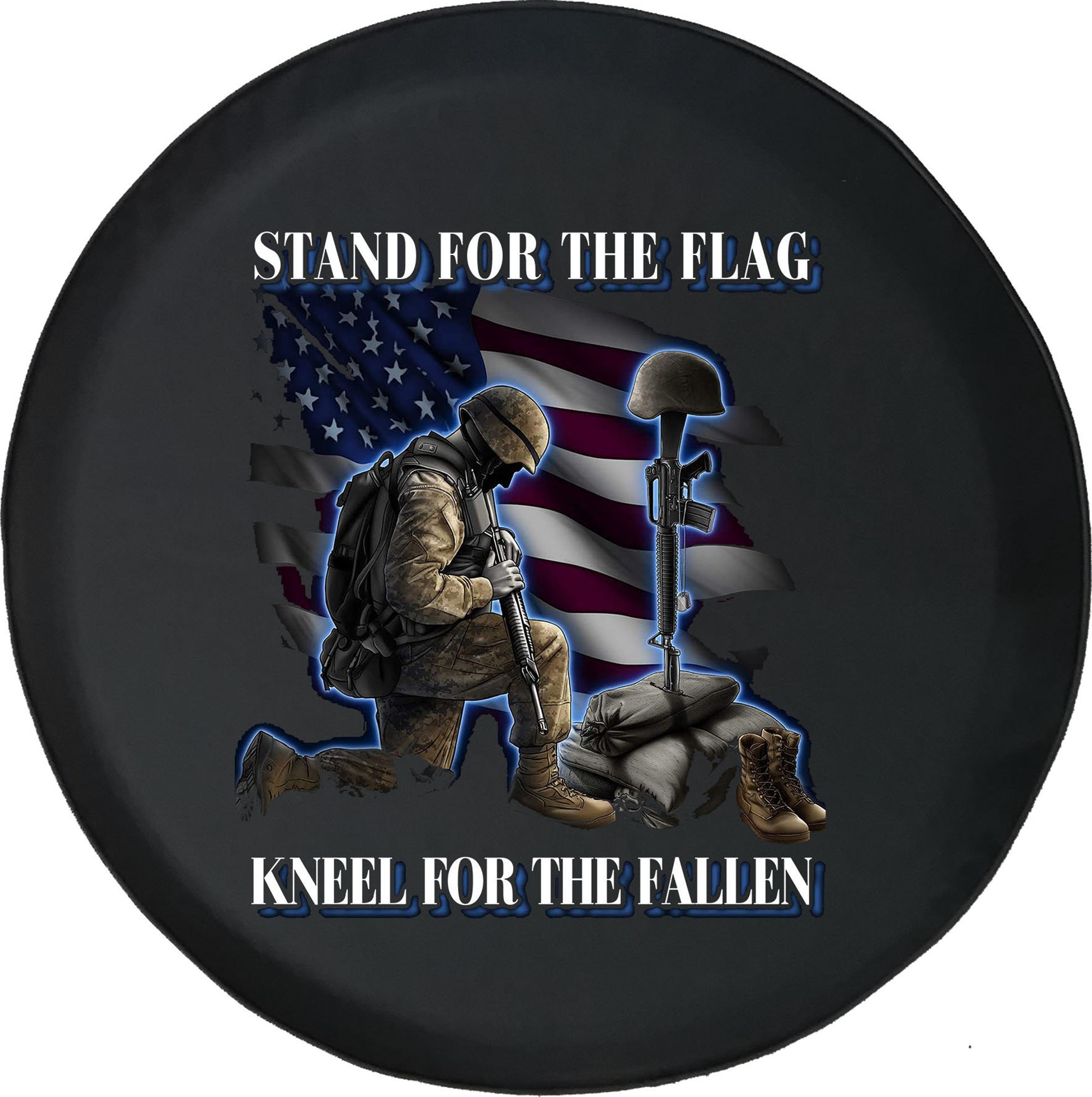 Stand for the Flag Kneel for the Cross Spare Tire Cover