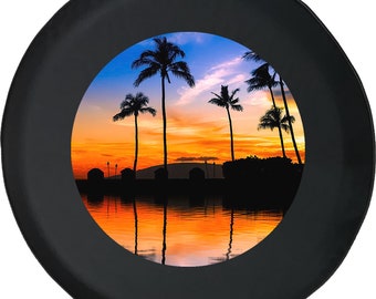 Tropical Island Beach Spare Tire Cover:  Camper, SUV