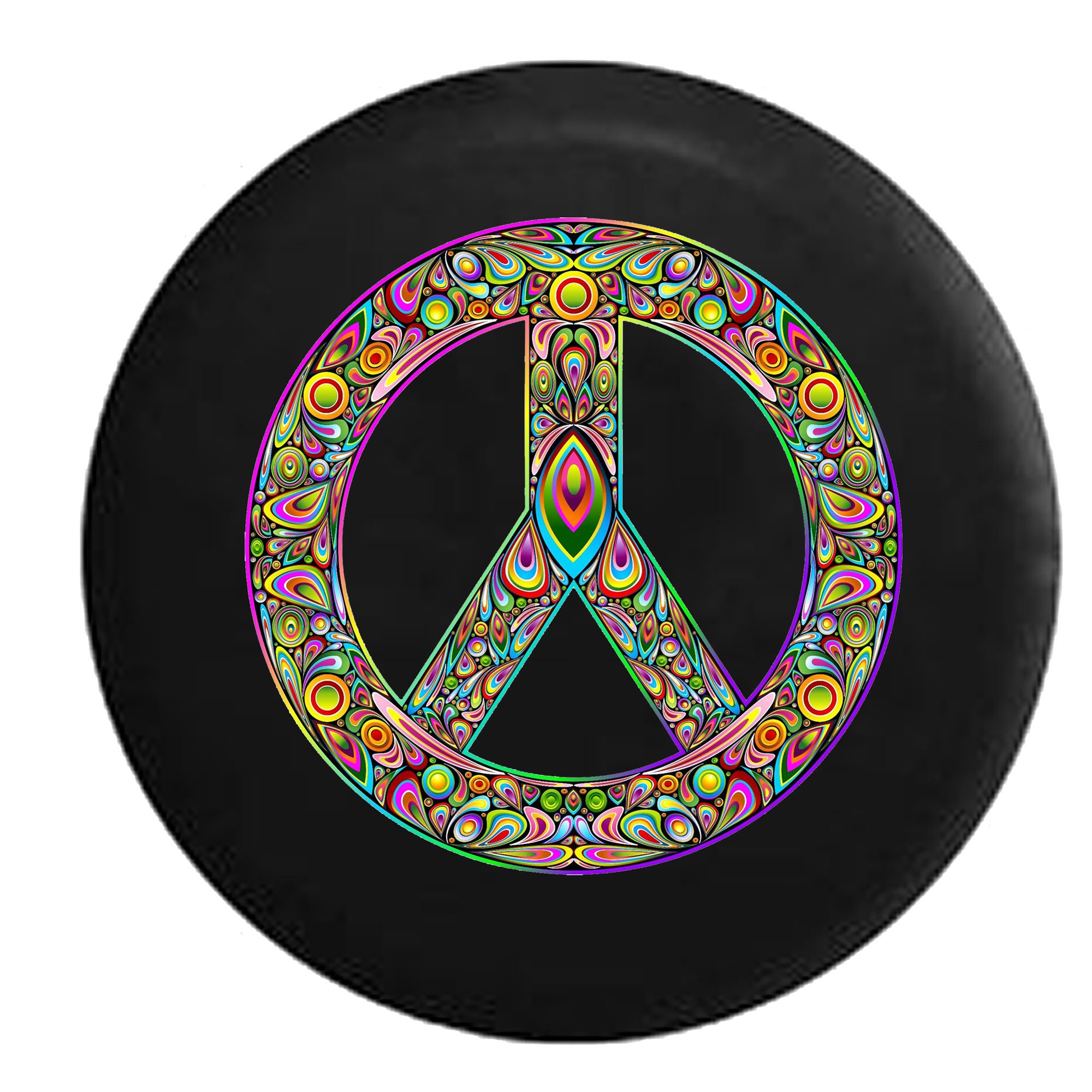 Hippie Piece Sign Spare Tire Cover