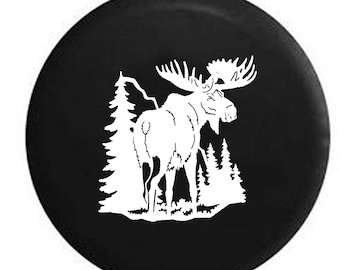Moose Spare Tire Cover for Camper, SUV With or Without Backup Camera Hole