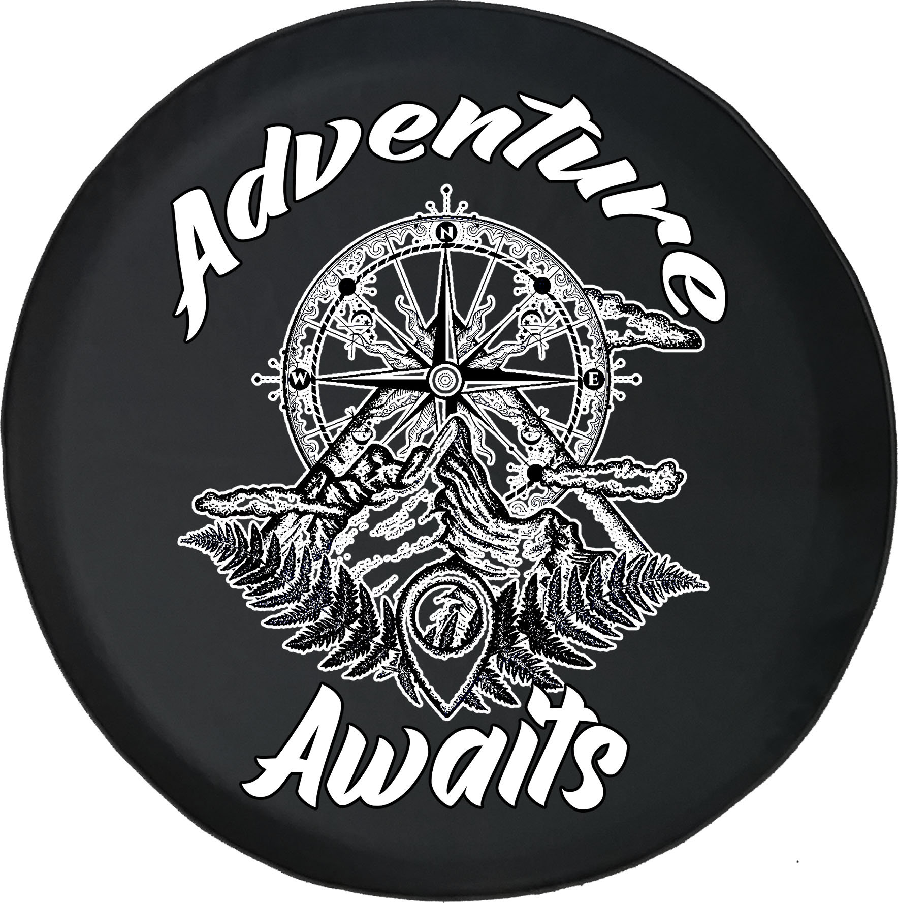 Adventure Awaits Mountain Compass Spare Tire Cover for Jeep Etsy