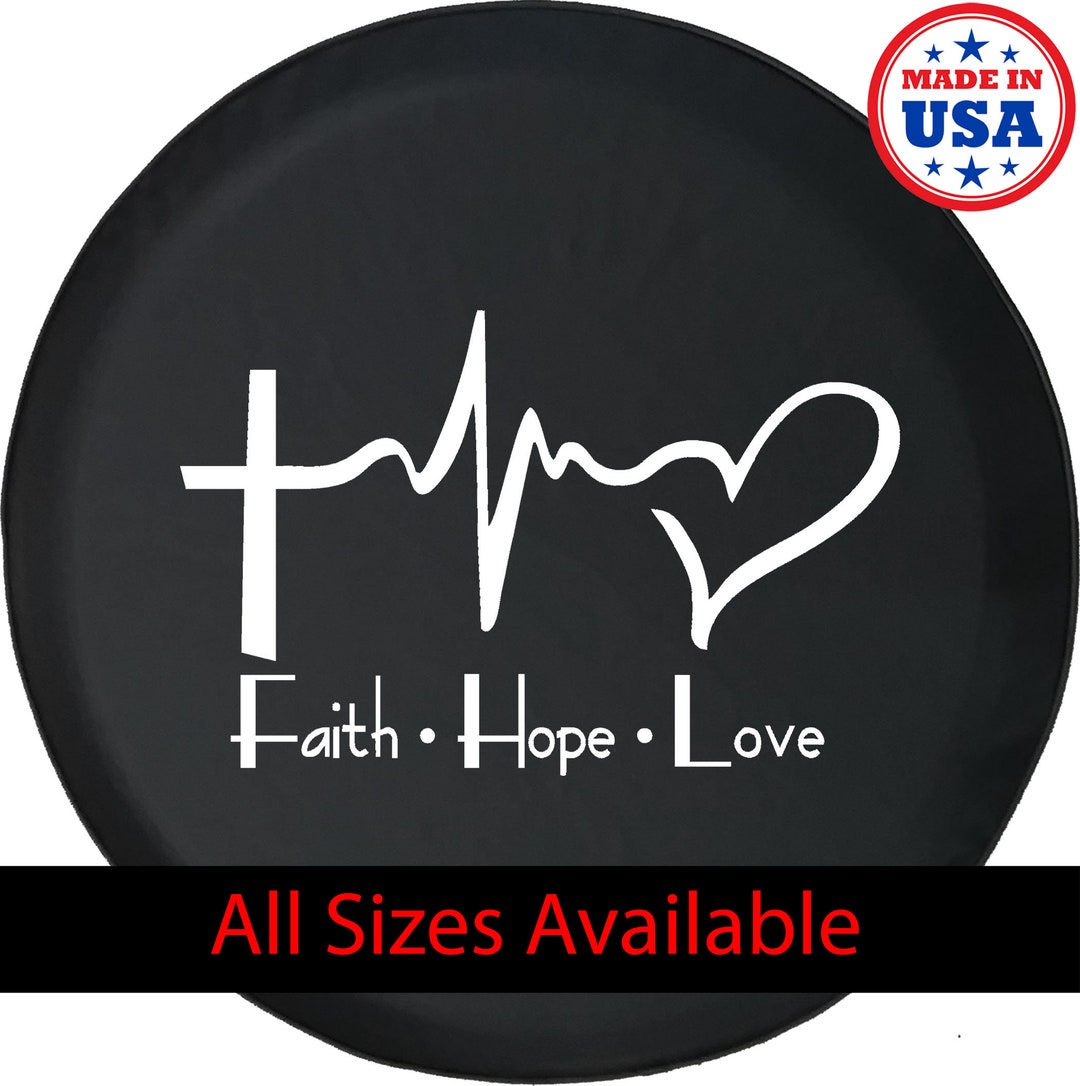 Faith Hope Love Flag Spare Tire Cover for Jeep Camper SUV Etsy