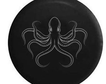Octopus Spare Tire Cover for Camper, SUV With or Without Backup Camera Hole