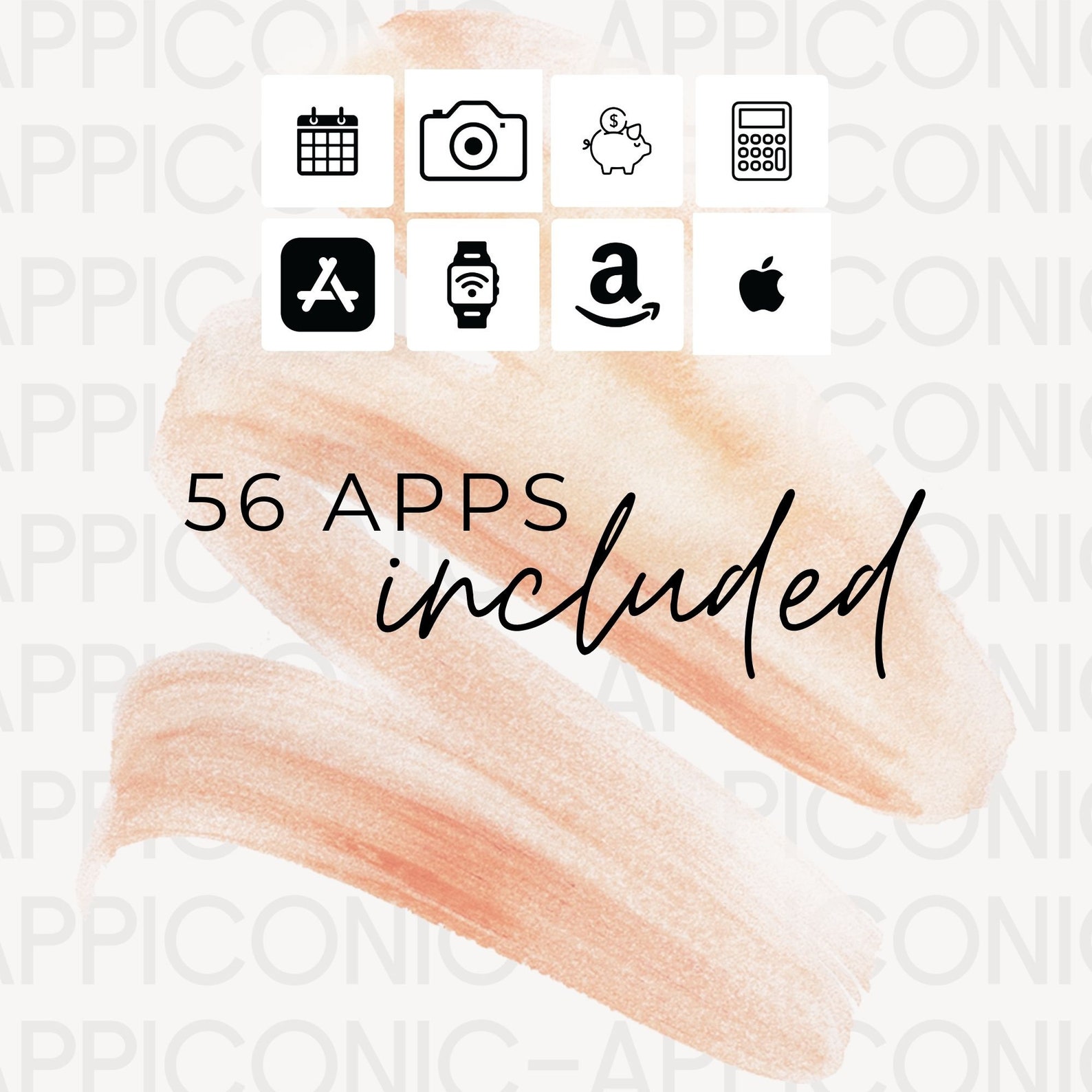 IOS14 App Icons, Black and White Theme, App Covers, Icons Bundle, IOS14