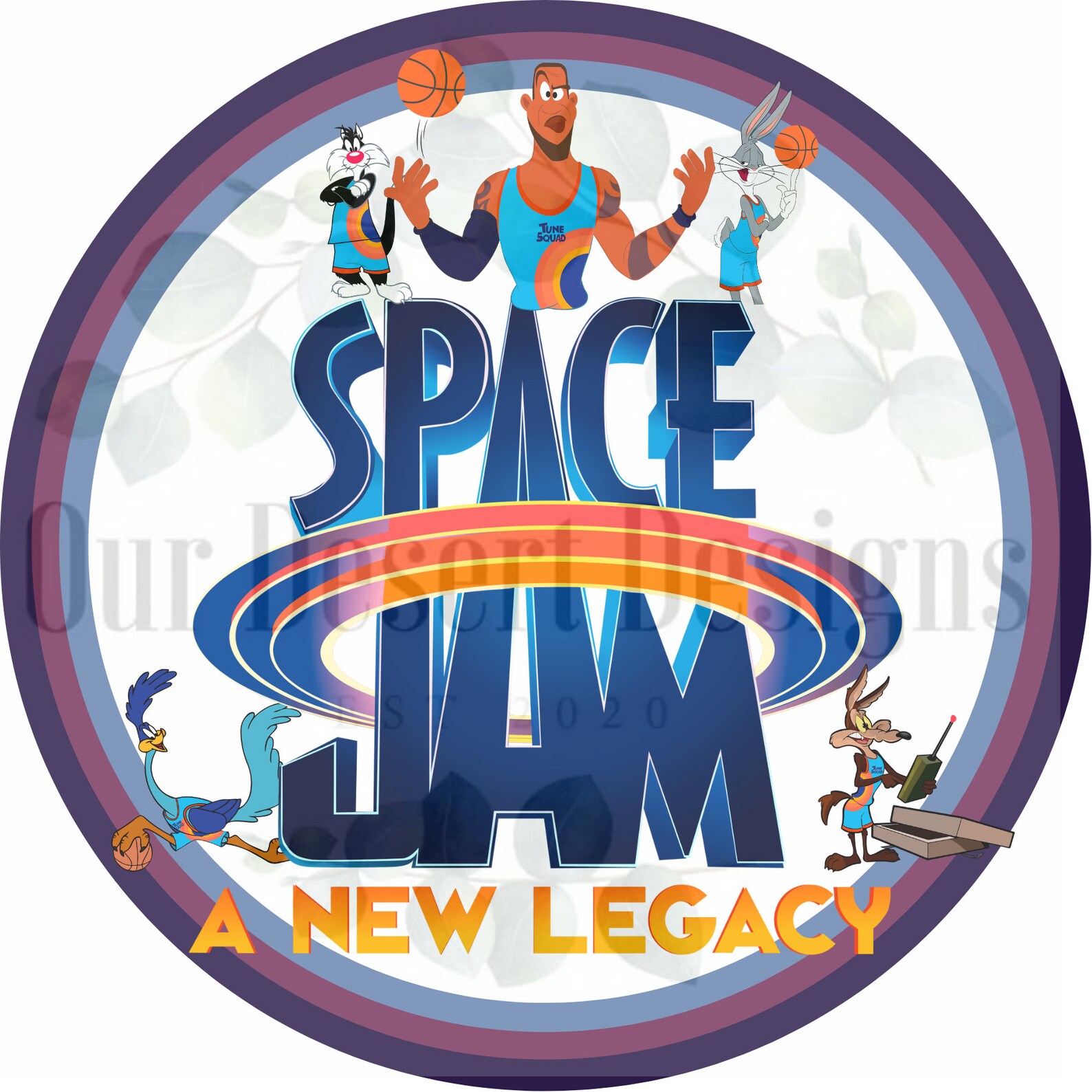 Printable Space Jam Cake Topper PNG/PDF Double Sided Etsy Canada