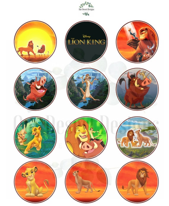 Lion King Cupcake Toppers Png Pdf Printable Instant Etsy