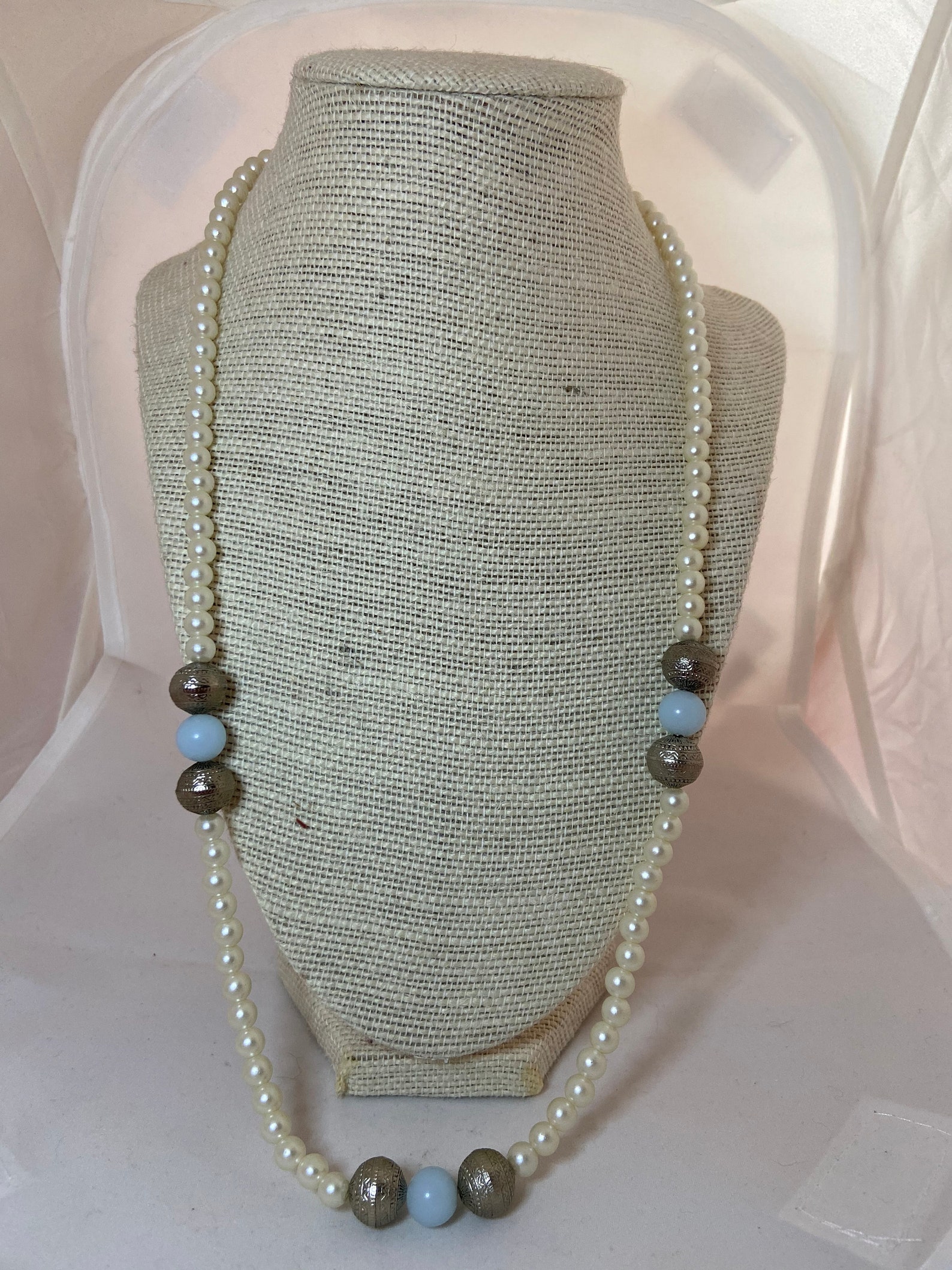 Vintage Costume Jewelry Pearl Necklace 1970's Etsy