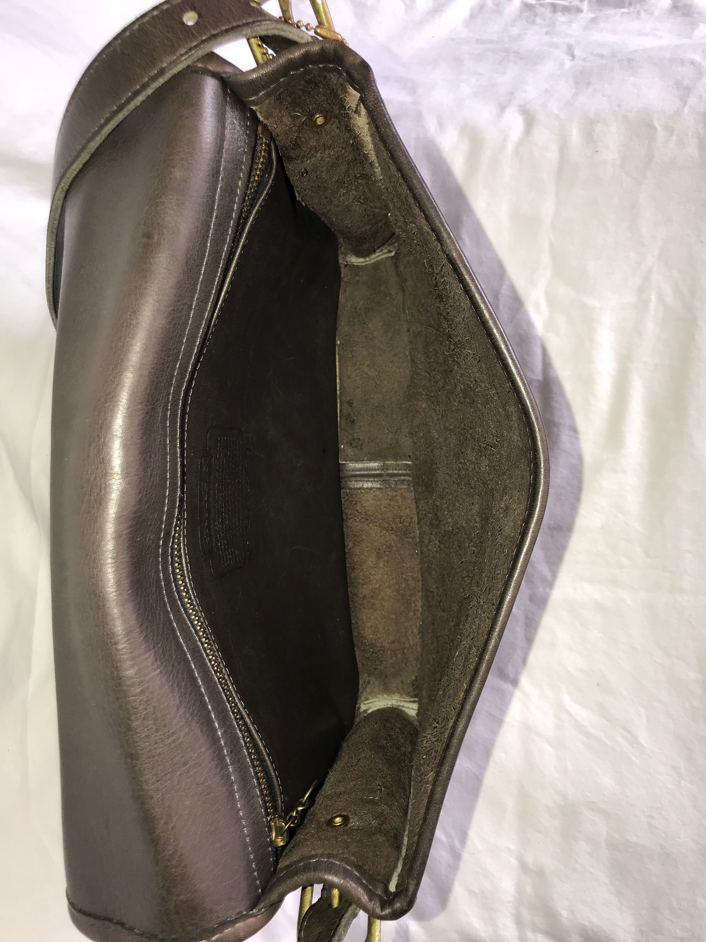 Coach Vintage Flannel Grey Leather Saddle Crossbody Shoulder Etsy