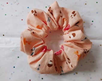 Coletero de algodón con estampado de hongos hecho a mano, estilo cottagecore