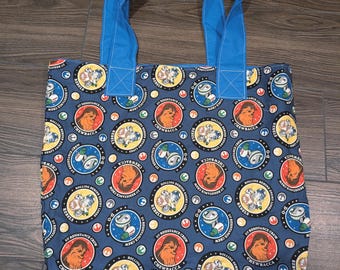 Bolsa de pano azul Star Wars com estampa dos Rebeldes da Resistência