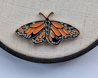 Butterfly orange Needle Minder | Needlepoint | Cross stitch | Embroidery