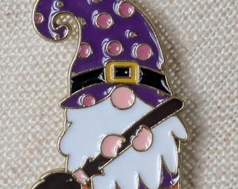 Witch Warlock Samhain Holiday Gnome Needle Minder: Cross Stitch Embroidery, Strong Magnets, crafter gift
