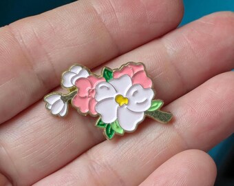 Light and dark pink flower needle minder | blossom|  neodymium magnets | Cross stitch | Embroidery | needlework | Needle keeper