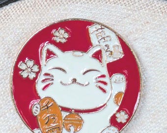 Lucky Cat Needle Minder: Cross Stitch Embroidery, Strong Magnets